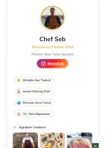 Diseño web para Chef Seb en versión móvil