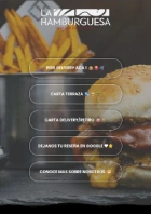 Diseño web para restaurante La Hamburguesa en versión móvil