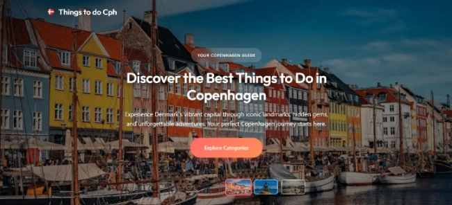 Diseño web para Things to do CPH en versión escritorio