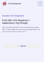 Diseño web para VVS Eksperter en versión móvil